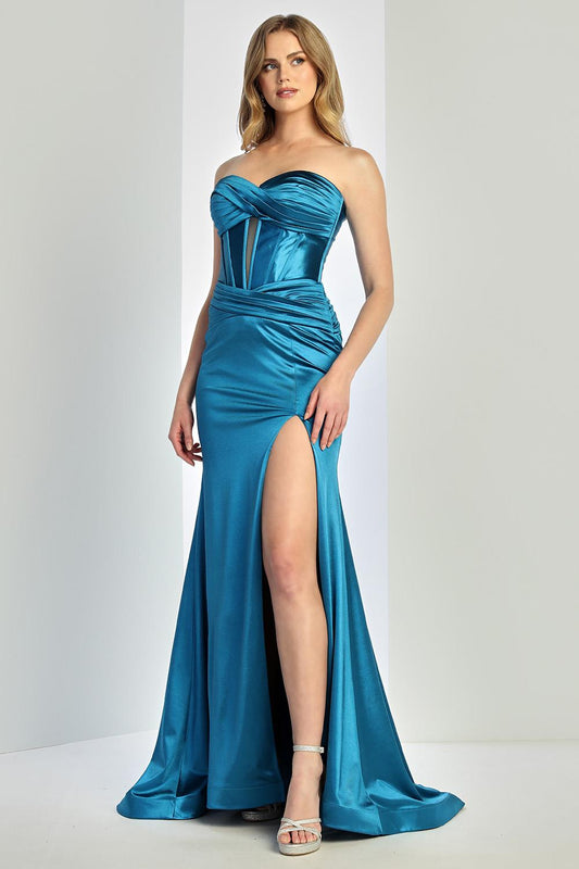 Vestido de Fiesta de Satén con Abertura en la Pierna (Varios Colores)