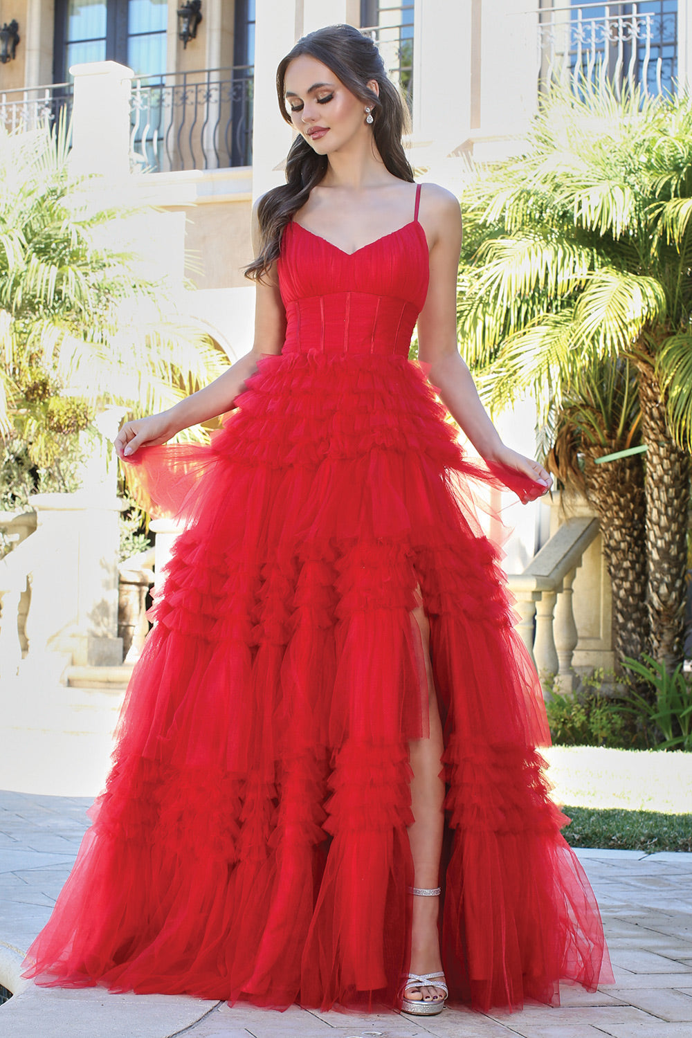 Vestido de Tul con abertura (Dos Colores)