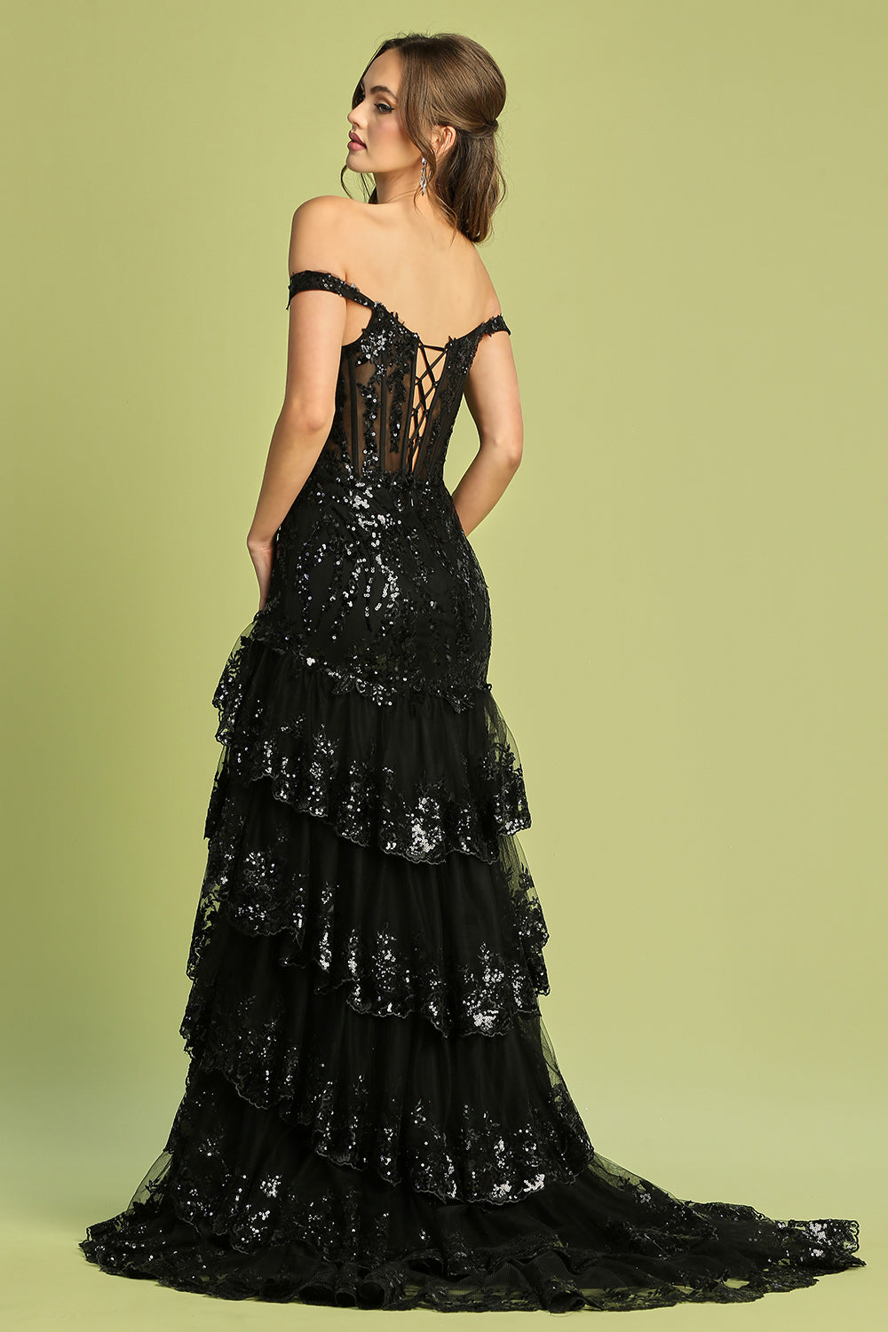 Vestido en Línea A a Capas con Abertura y con Tipo Corse. (Varios Colores)
