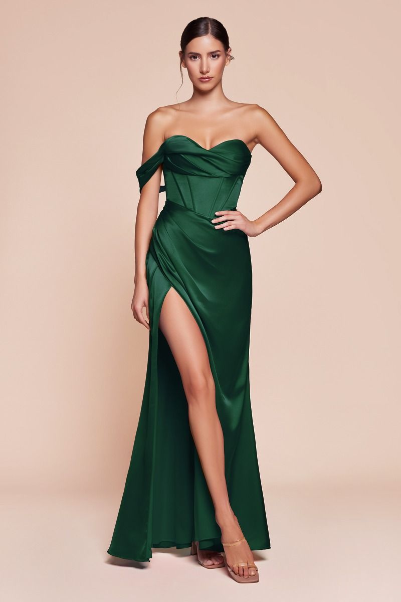 Vestido Corsé de Satén Conn Un Hombro (Varios Colores)