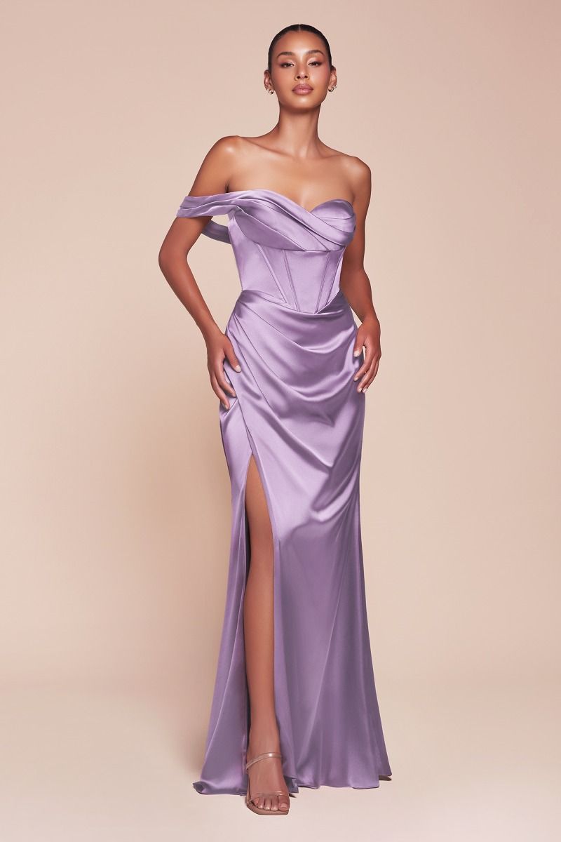 Vestido Corsé de Satén Conn Un Hombro (Varios Colores)