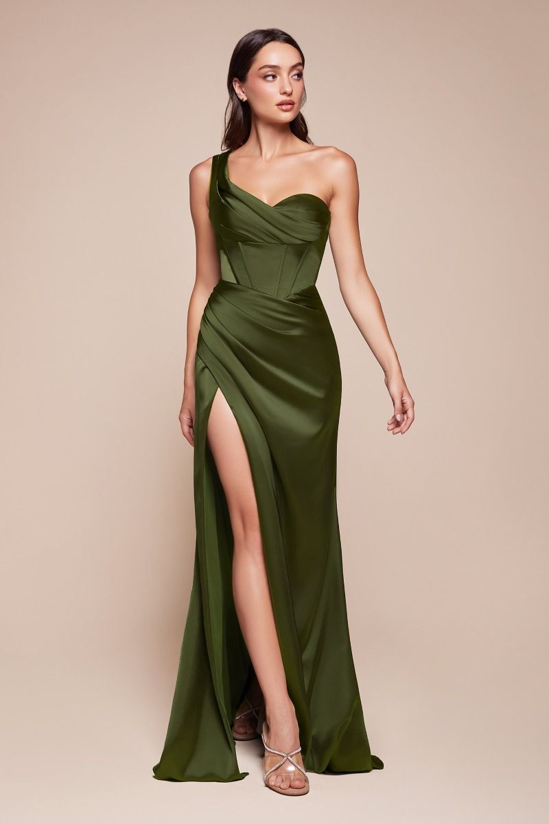 Vestido Corsé de Satén Conn Un Hombro (Varios Colores)