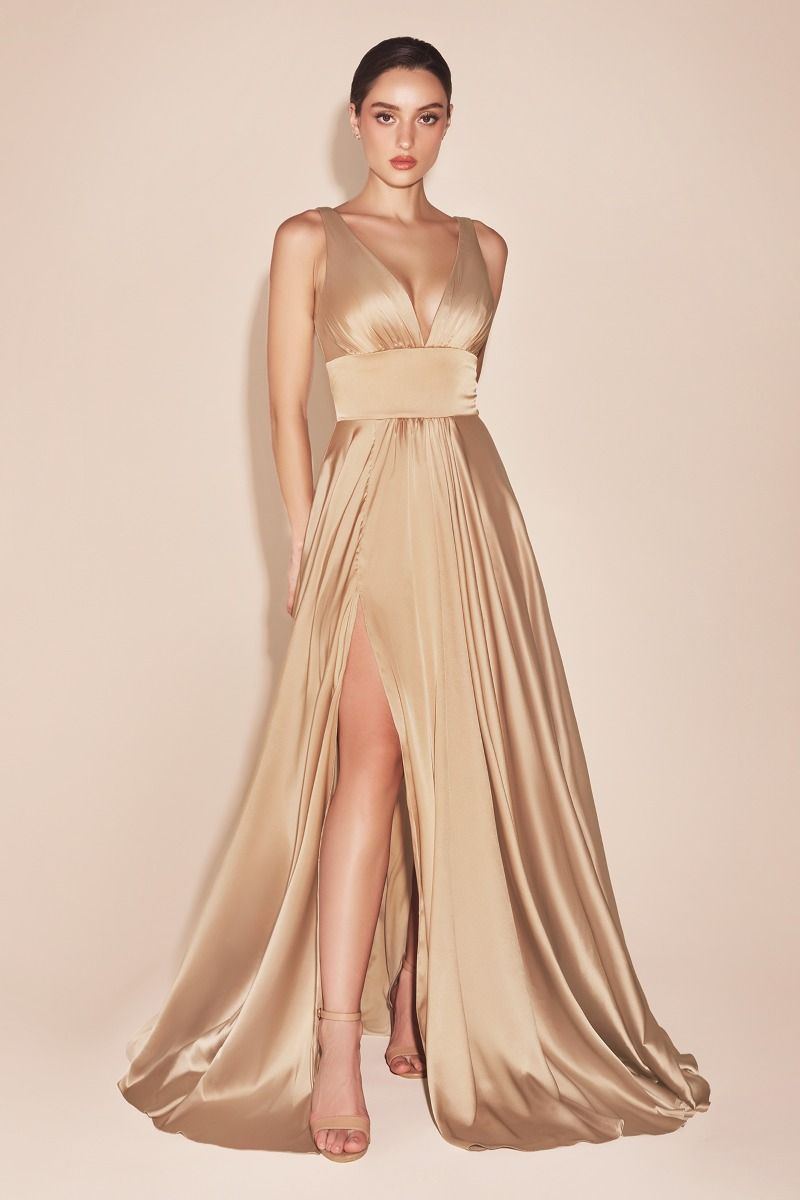 Vestido de Dama de Honor corte A con Tela Satinada (Varios Colores)