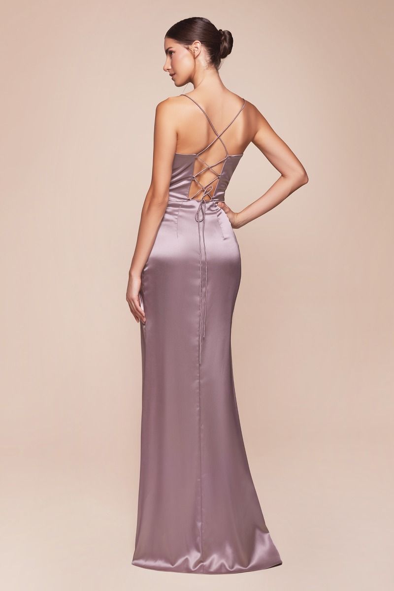 Vestido de noche con corset ajustable y tela satinada (Dos Colores)