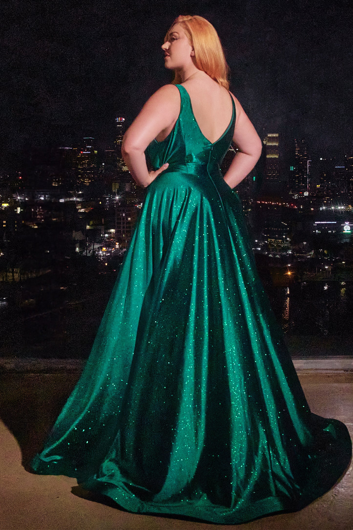 Vestido de Satén con Brillo Curvy (Varios Colores)