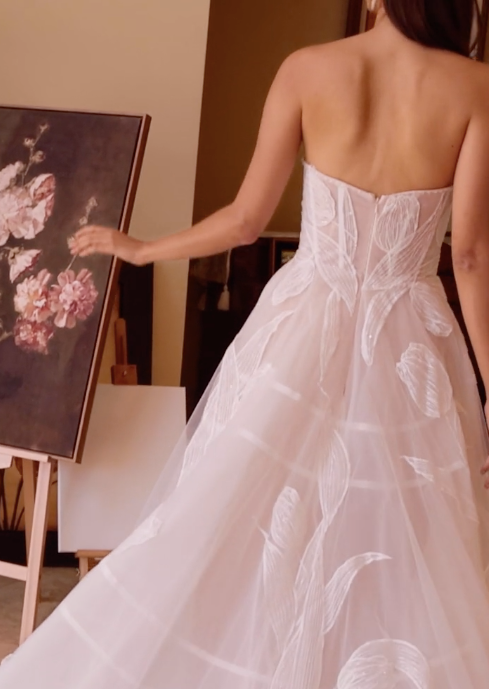 Vestido de Novia Bordado con Lentejuelas Tullip.