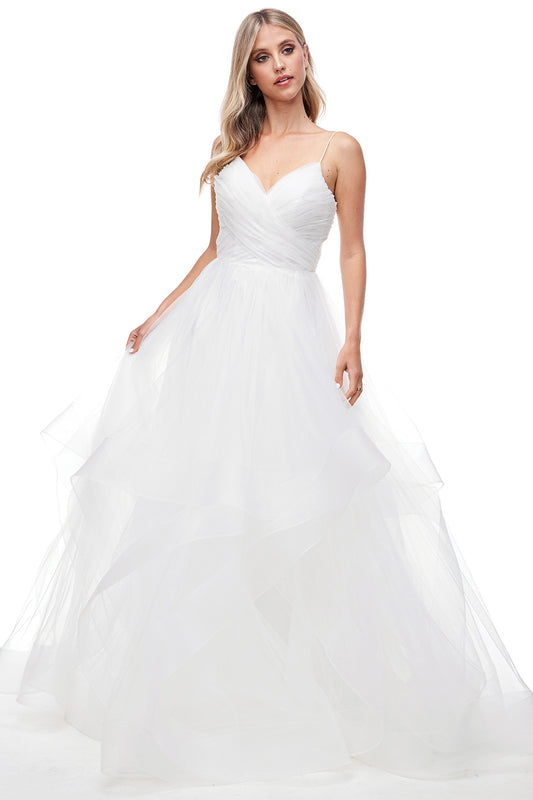 Vestido cruzado con tirantes y caída en V