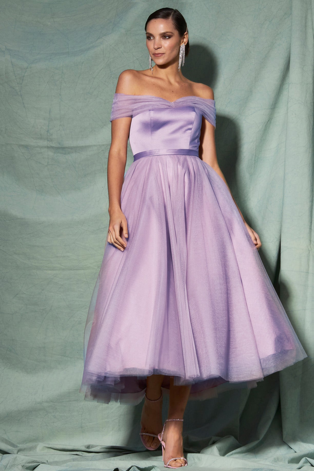 Vestido Con Hombros Descubiertos, Escote en Corazón (Varios Colores)