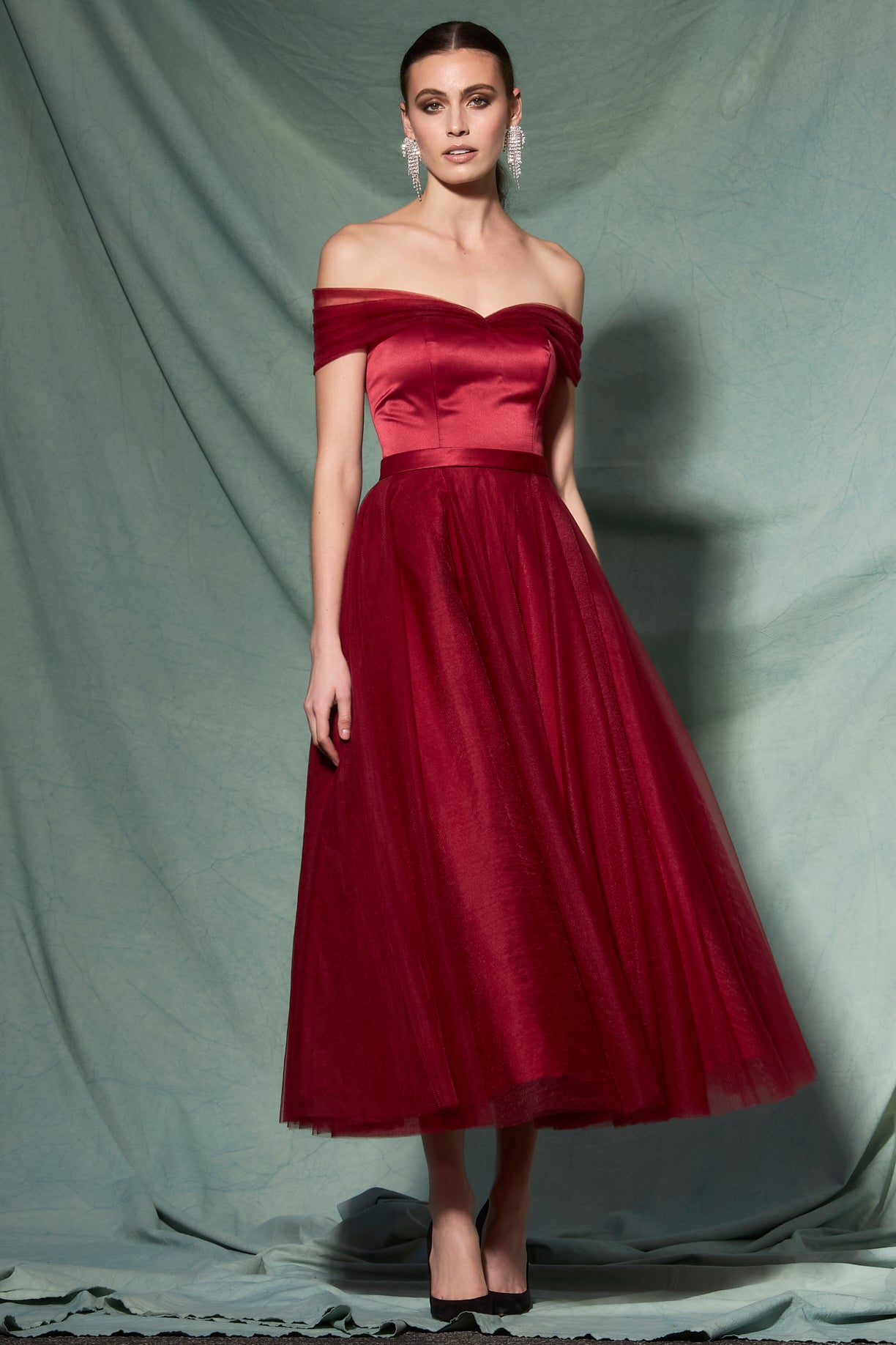 Vestido Con Hombros Descubiertos, Escote en Corazón (Varios Colores)