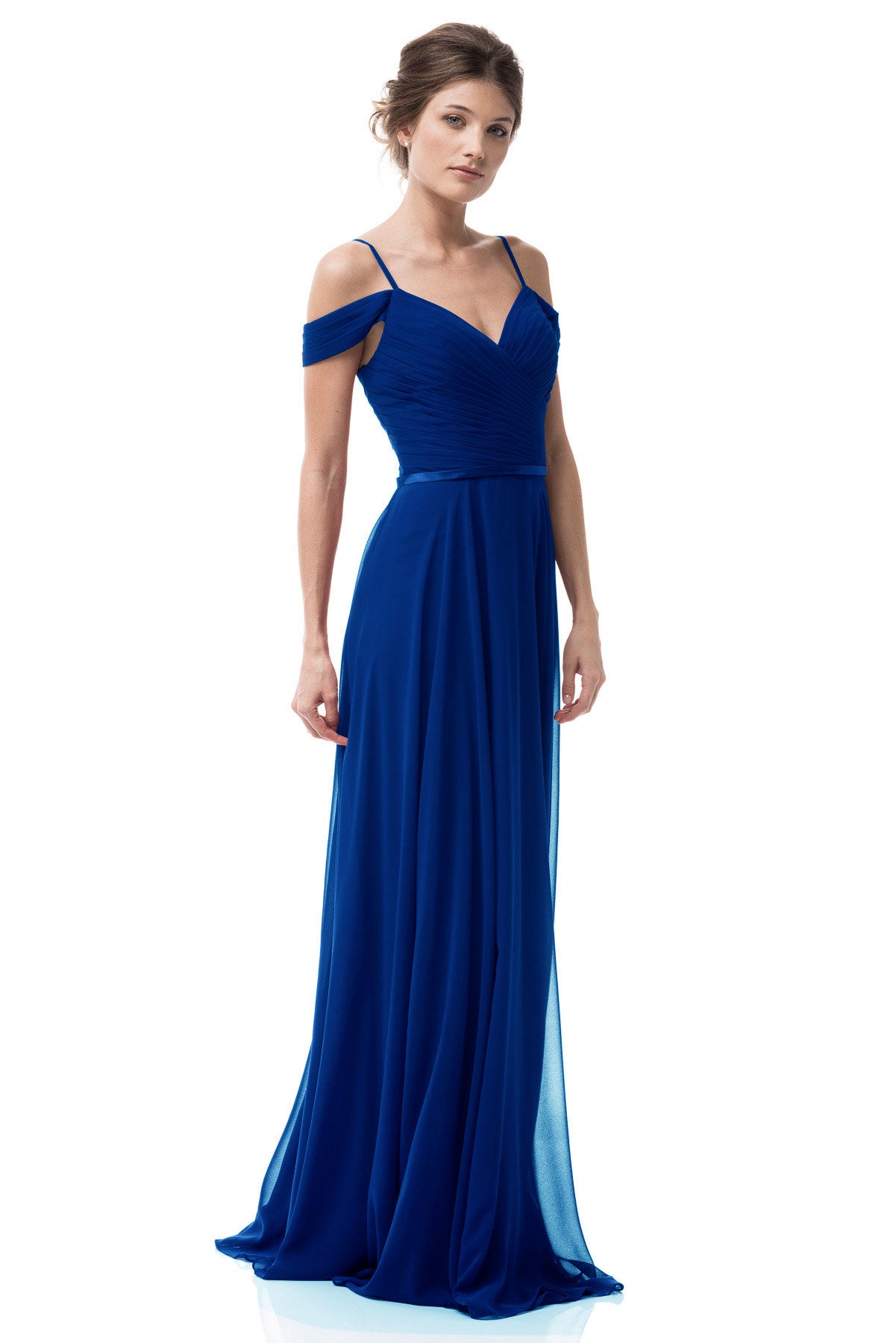 Vestido de Chiffon al Hombro con Tirantes (Varios Colores)