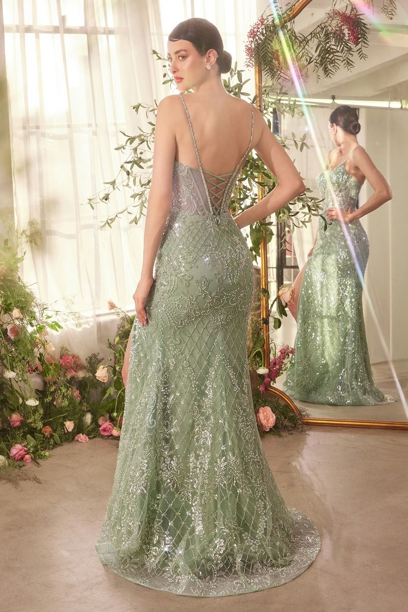 Vestido Con Cristales y escote pronunciado (Varios Colores)