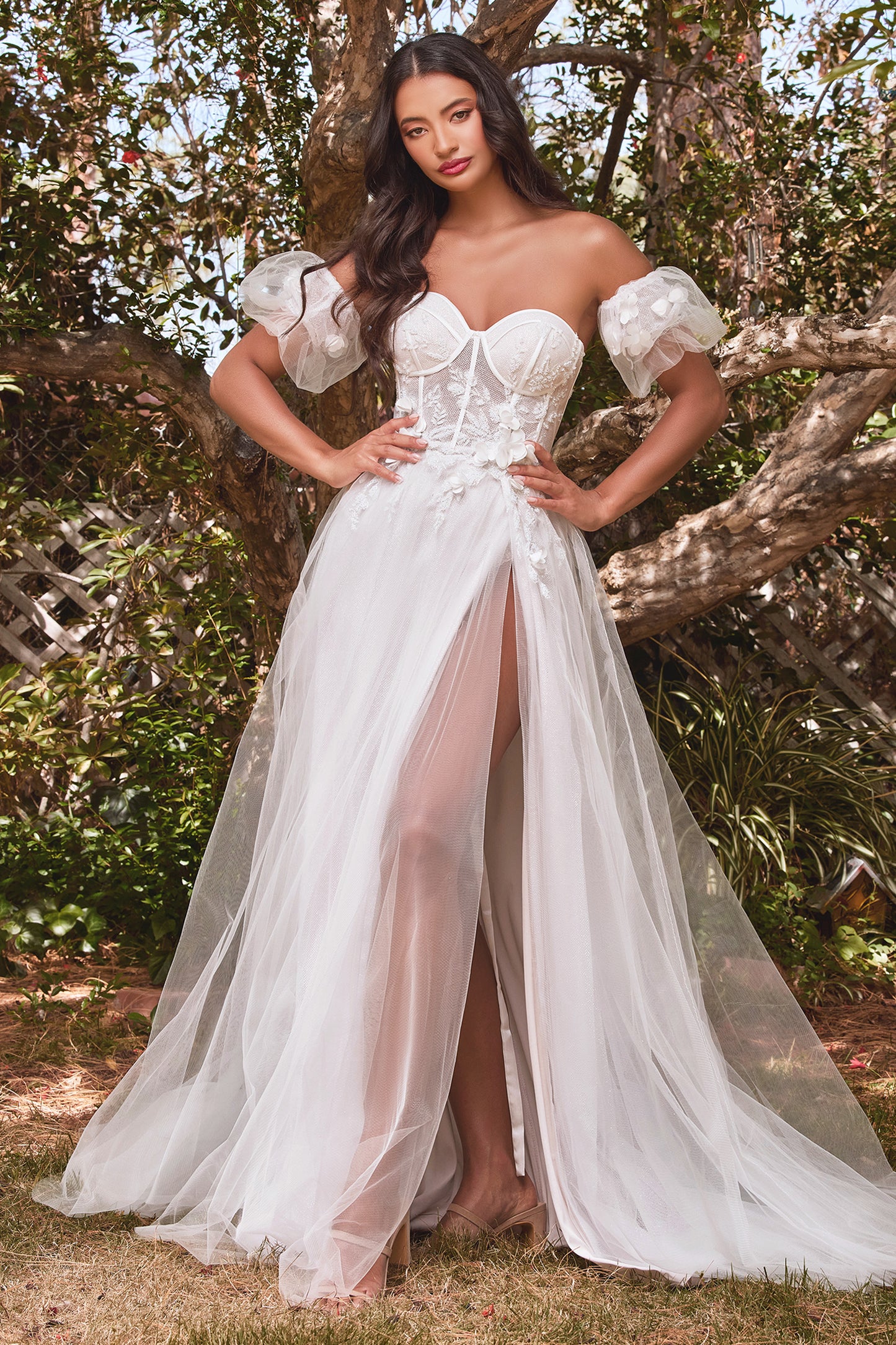 Vestido de Novia sin tirantes floral
