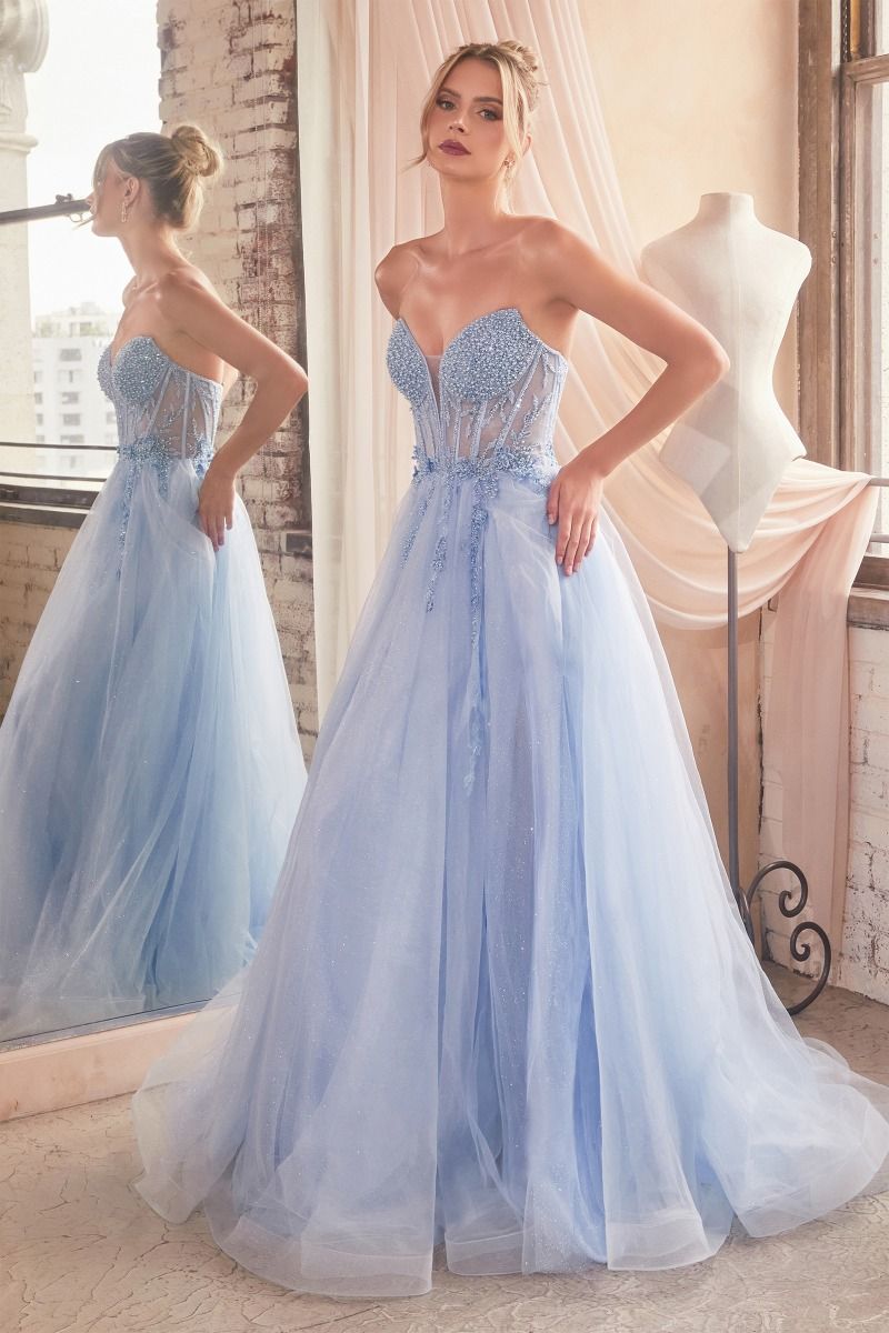 Vestido de tul a Capas sin Tirantes. (Varios Colores)