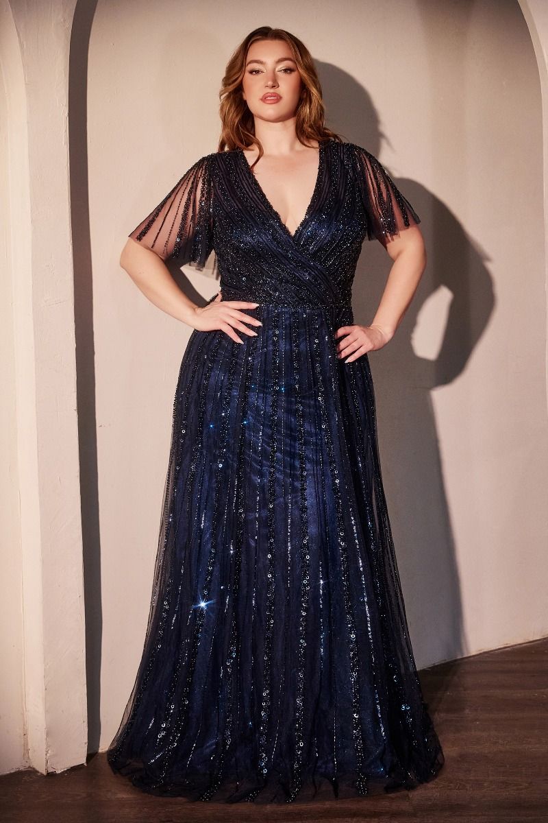 Vestido en Línea A con Adornos de Lentejuelas(Dos Colores)