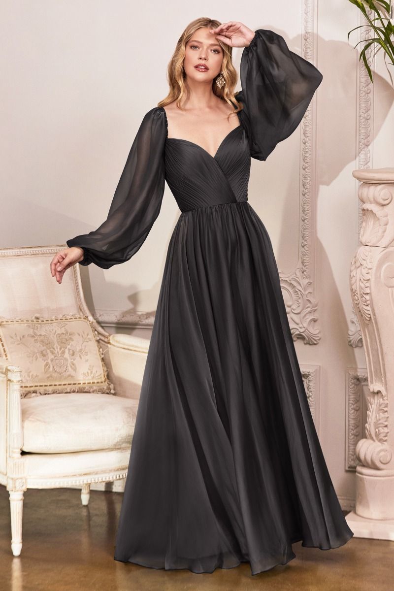 Vestido de Chifón de marga Larga (Varios Colores)