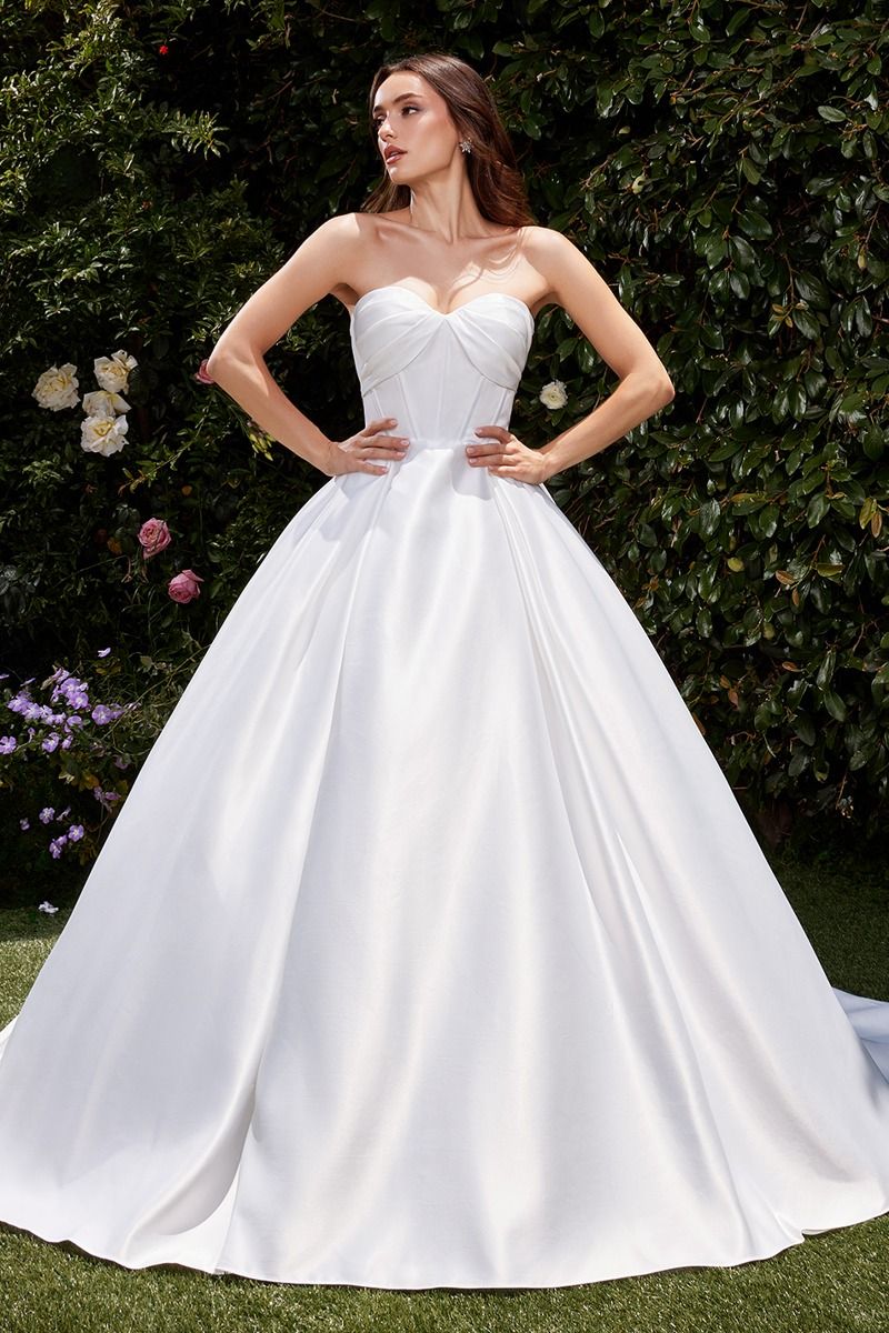Vestido de Novia de Satén Sinn Tirantes.