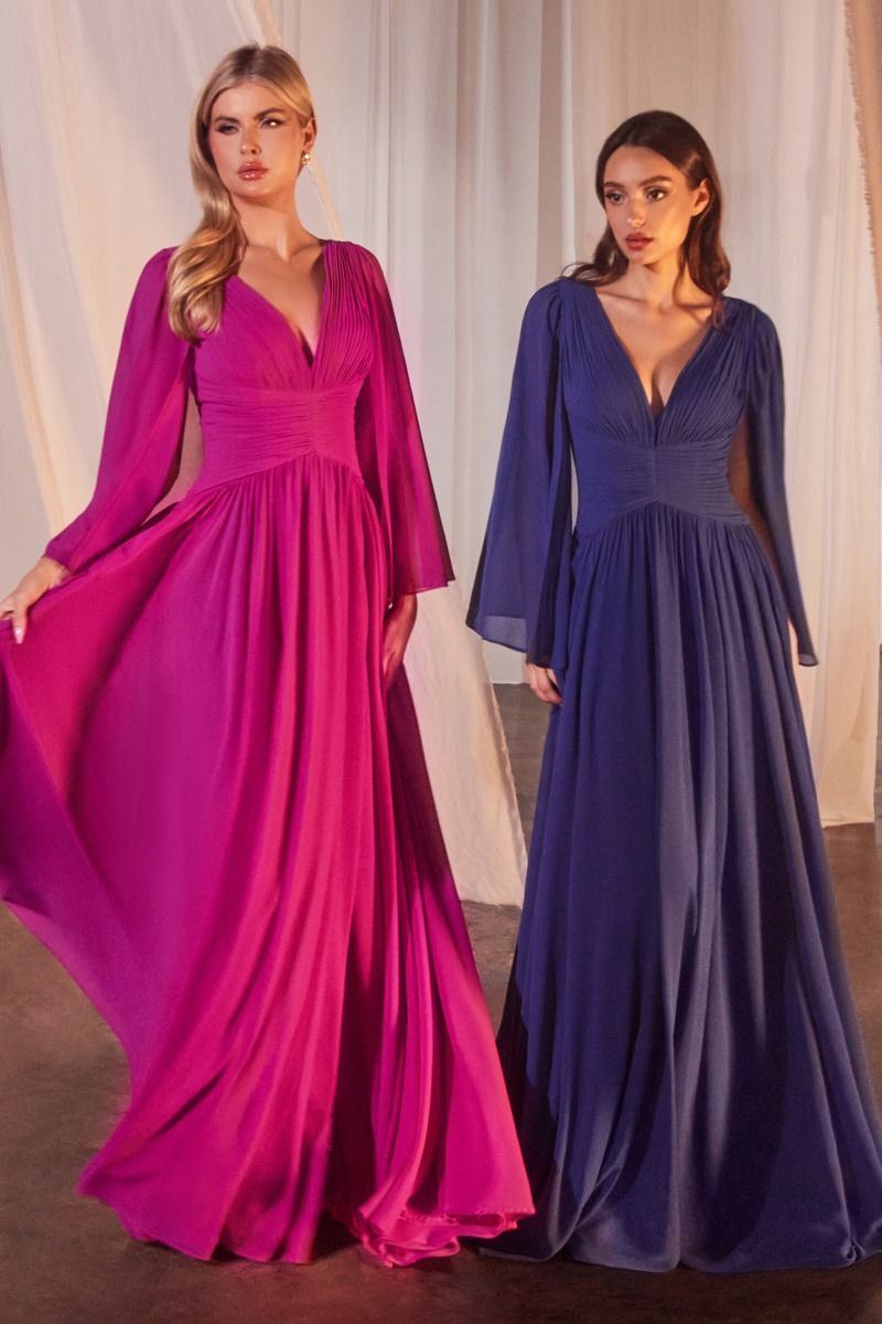 Vestido Caplet de Chifón (Dos Colores)