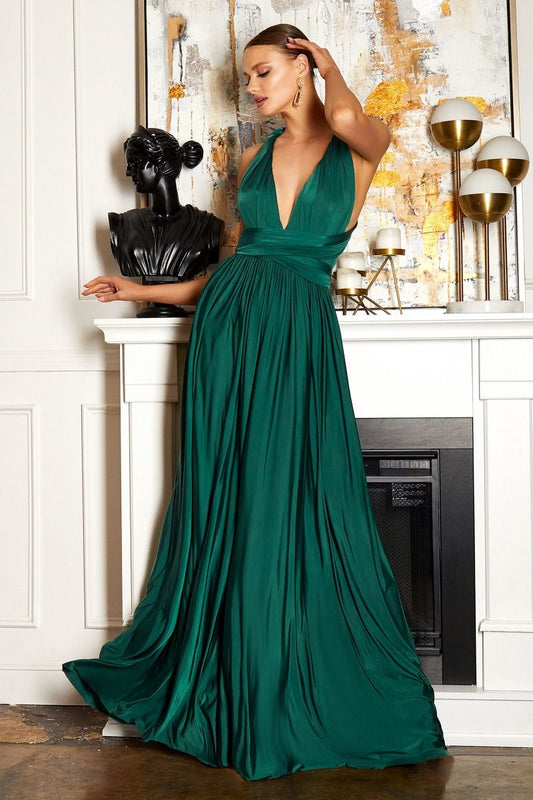 Vestido en línea A con Tirantes que pueden formar varios Estilos. (Varios Colores)
