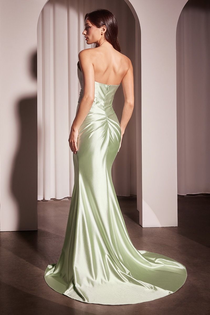 Vestido de Satén Plisado Sin Tirantes (Varios Colores)