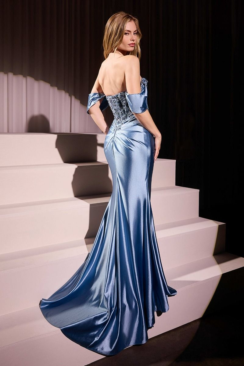 Vestido de Satén Semi-stretch con Hombros Desconectados (Varios Colores)