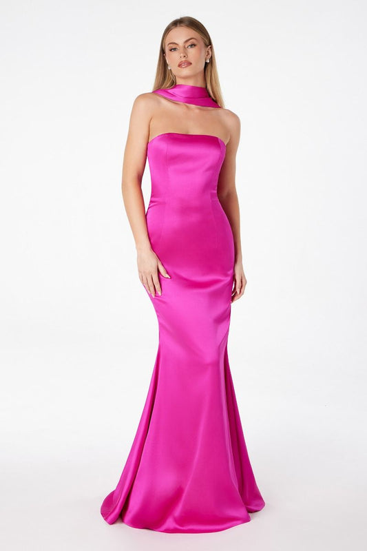 Vestido de Dama de Honor de satín Corte Sirena (Varios Colores)