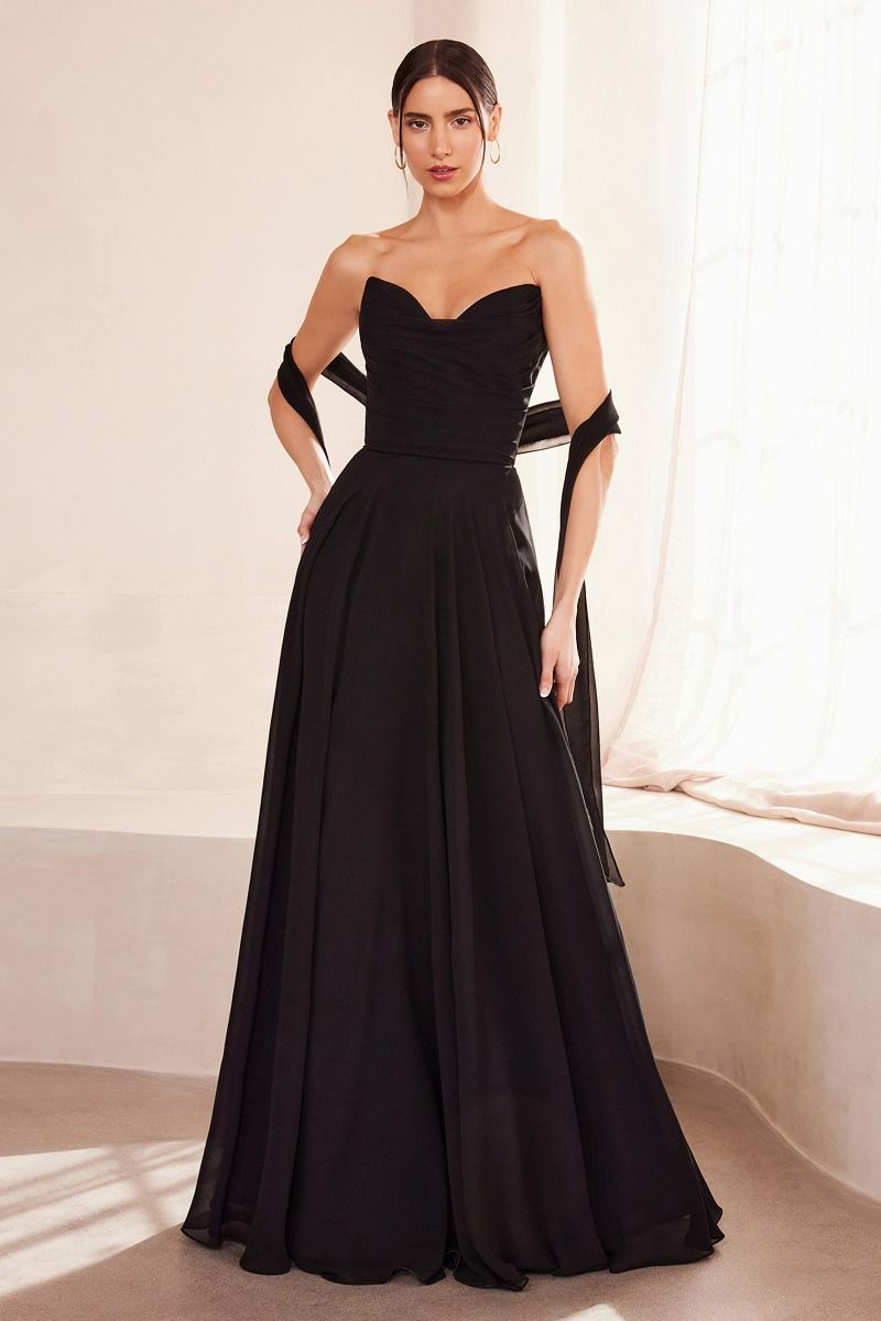 Vestido Dama de Honor Línea A Escote Corazón con Pashmina.(Varios Colores)