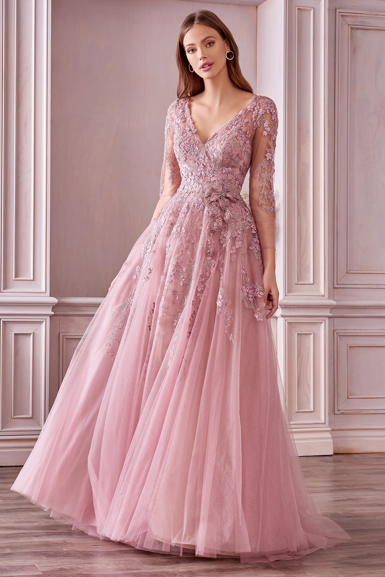 Vestido Rosa Diseño Escote 