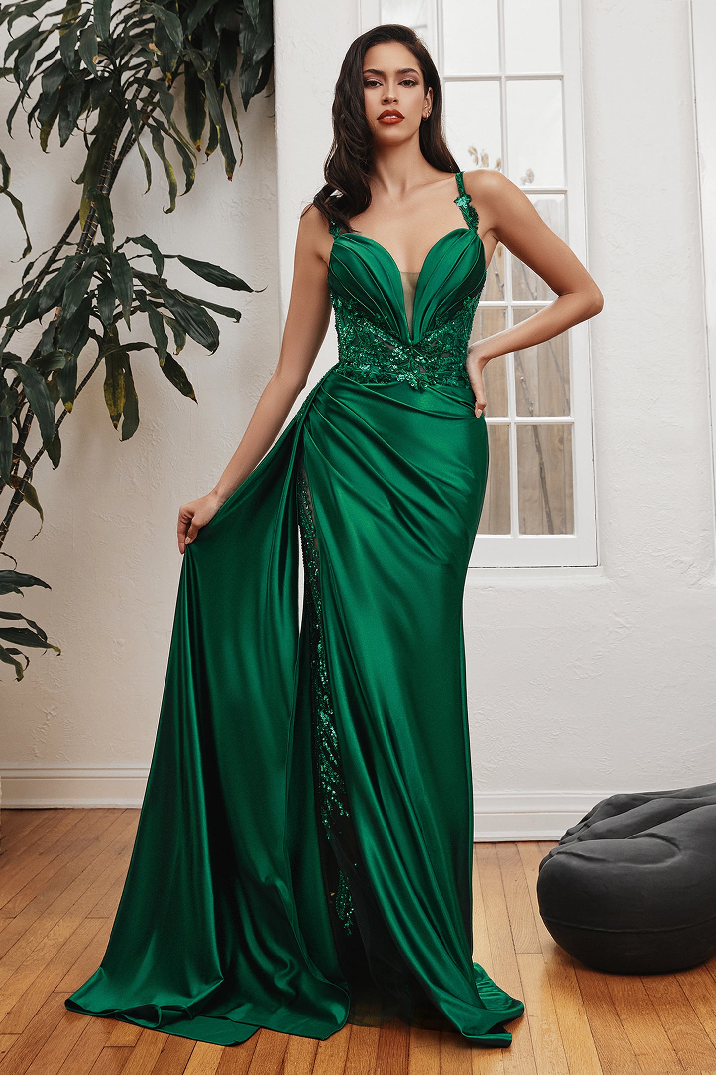 Vestido Entallado Faja Satén Suave
