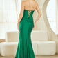 Vestido de satín  Corte Sirena y Media Abertura en la Pierna (Varios Colores)