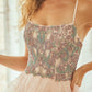 Vestido en línea A de tul en capas con Abertura y Adornos de pedreria en el Busto Color Ligth Pink