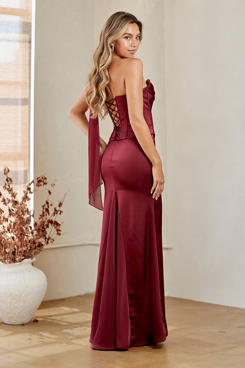 Conjunto de 3 Piezas, Top Corsé, Falda y Bufanda de Gasa (Varios Colores)