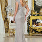 Vestido Corte recto con Destellos Brillantes y con Mangas Cortas