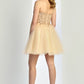 Vestido Corto de tul con Adornos en Encaje (Varios Colores)