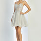 Vestido Corto de tul con Adornos en Encaje (Varios Colores)