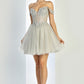 Vestido Corto con Hombros Caidos con Decoraciones en Encaje (Varios Colores)