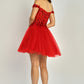 Vestido Corto falda de Tul brilloso y con detalles de lentejuela en el Busto (Varios Colores)