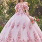 Vestido de Fiesta de Tul con Bordados en Flores y Mangas al Hombro (Varios Colores)