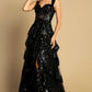 Vestido con Abertura y Encaje en Capas. (Vario Colores)