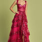 Vestido con Abertura y Encaje en Capas. (Vario Colores)