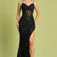 Vestido Con Corse con Abertura. (Varios Colores)