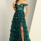 Vestido en capas Al Hombro. (Varios Colores)