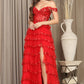 Vestido en capas Al Hombro. (Varios Colores)