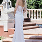 Vestido de Novia Corte Sirena con Detalles Brillosos sin hombros Color White