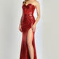 Vestido Corte Sirena sin Tirantes de Lentejuela (Varios Colores)