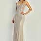 Vestido Corte Recto con Detalles de Brillos con Escote V (Varios Colores)