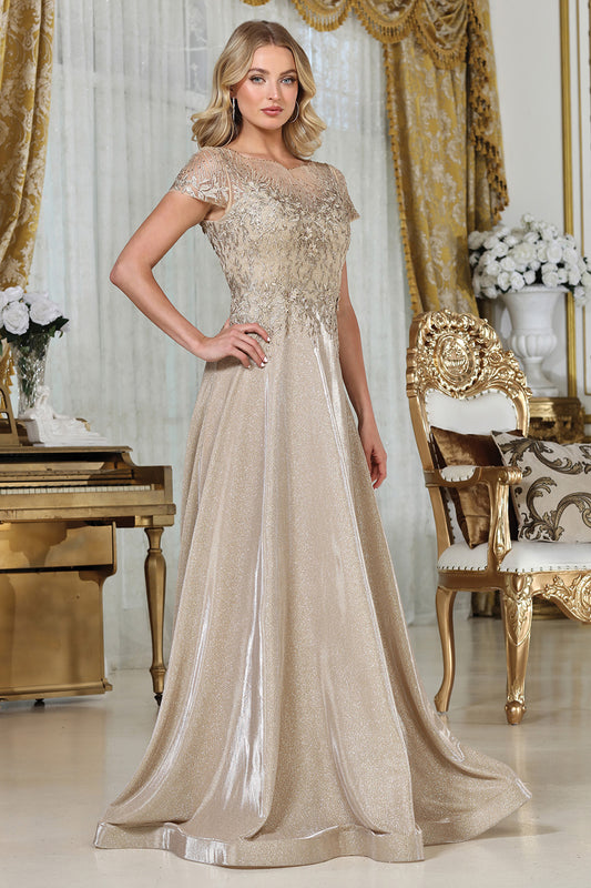 Vestido en línea A con Manga Corta (Varios Colores)