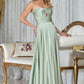 Vestido en corte en A de tela en satín con straple (Varios Colores)
