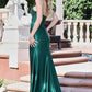 Vestido con Aplicaciones de Lentejuelas y Cuentas en Corpiño y Falda con Abertura, (Varios Colores)