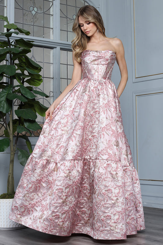 Vestido en Corte A, Estampado Floral con Escote Redondo (Tres Colores)