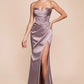 Vestido de Noche con Corsé Ajustable y Tela Satinada (Varios Colores)